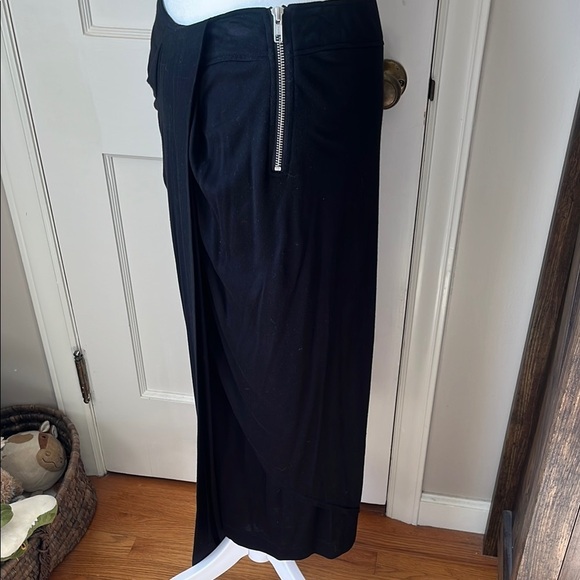 HELMUT LANG Elegant Black asymetrical Drape Skirt small minimalist contemporary - Picture 8 of 11